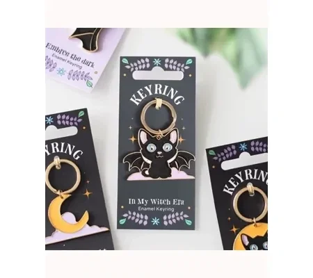 In My Witch Era Bat Cat Enamel Keyring