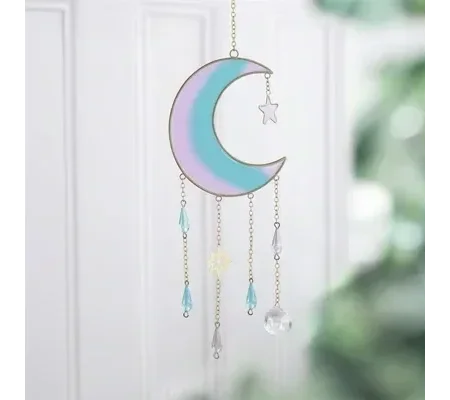 Iridescent Crescent Moon Suncatcher