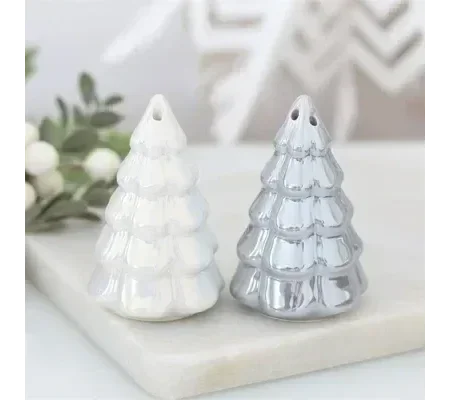 Iridescent Fir Tree Salt and Pepper Shakers