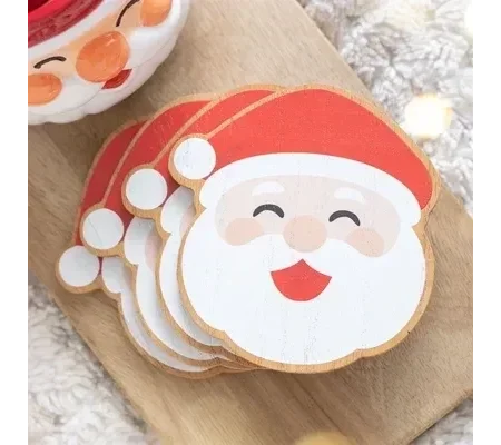 Jolly Santa Christmas Coaster Set
