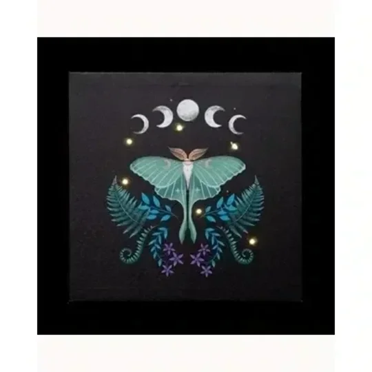 Luna Moth Light Up Canvas Plaque