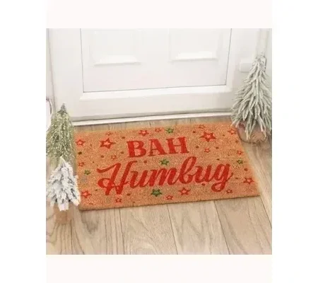 Natural Bah Humbug Christmas Doormat