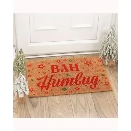 Natural Bah Humbug Christmas Doormat