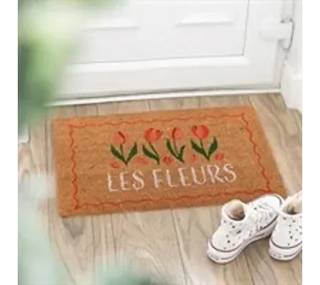 Natural Les Fleurs Tulip Doormat
