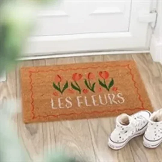 Natural Les Fleurs Tulip Doormat