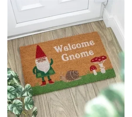 Natural Welcome Gnome Doormat