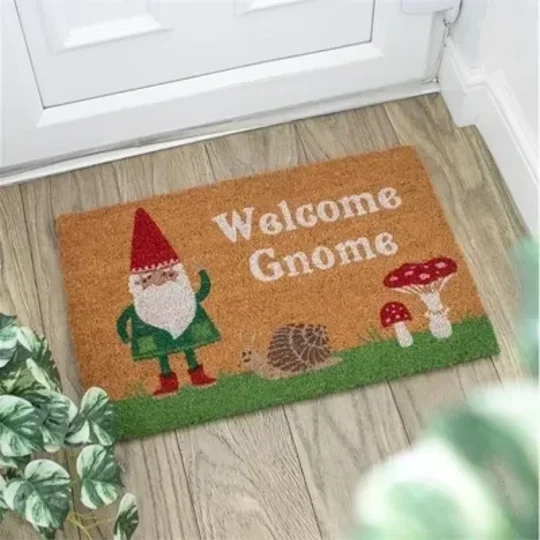 Natural Welcome Gnome Doormat