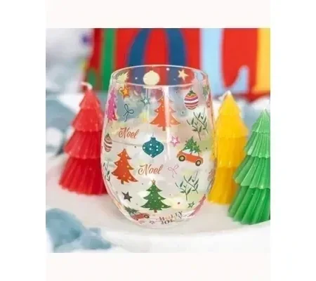 Nostalgic Christmas Print Stemless Glass