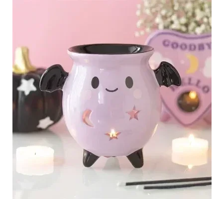 Pastel Bat Brew Cauldron Oil Burner