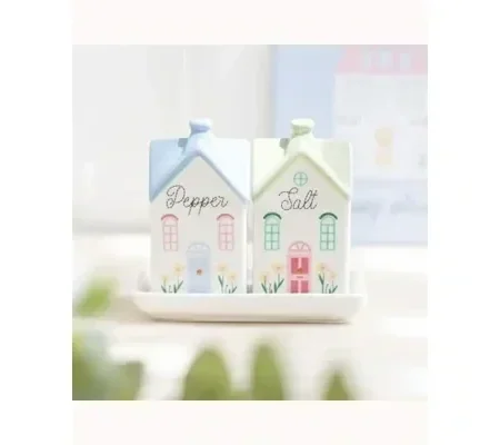 Pastel House Salt and Pepper Shakers