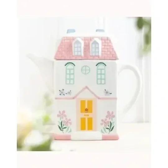 Pastel House Shaped Teapot