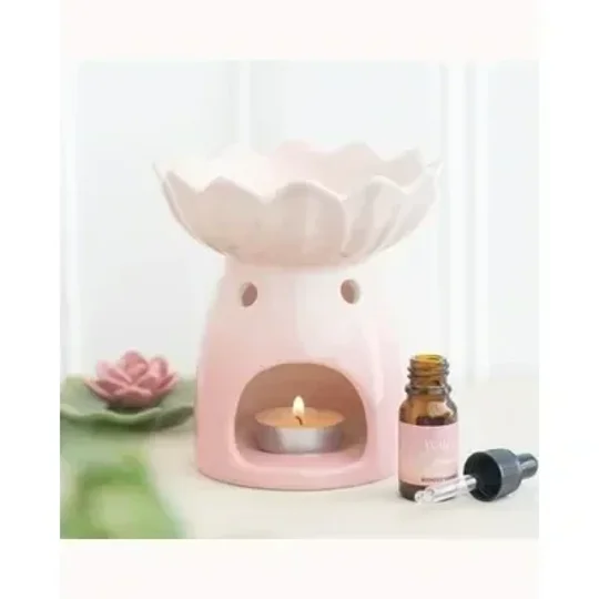 Pink Water Lily Oil Burner and Wax Warmer