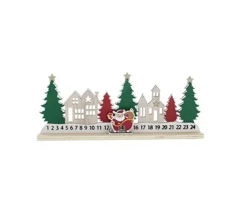 Red and Green Wooden Advent Calendar