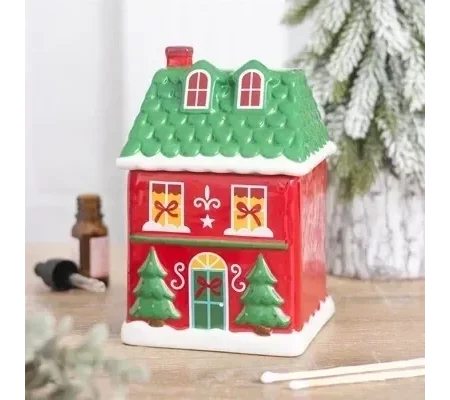 Red Christmas House Oil Burner