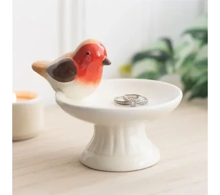 Robin Bird Bath Trinket Dish