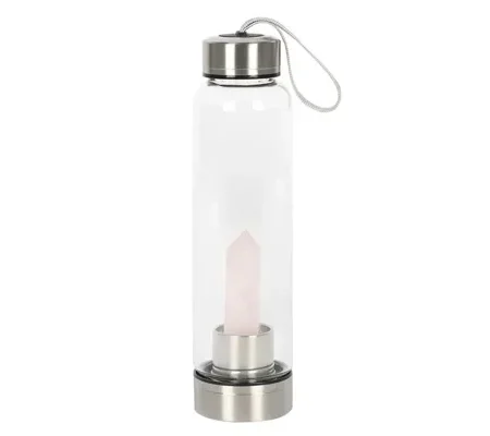 Rose Quartz Purifying Glass Water Bottle