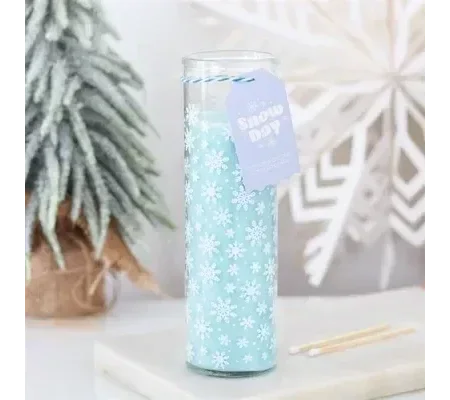 Snow Day Snowflake Print Cotton & Coconut Tube Candle