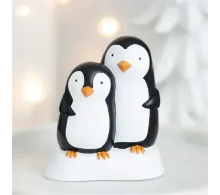 Snuggle Season Resin Penguin Ornament
