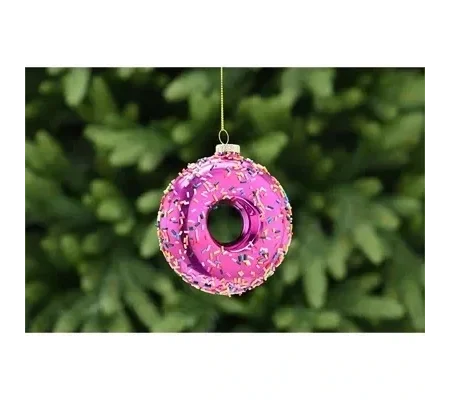 Sprinkle Donut Glass Hanging Decoration