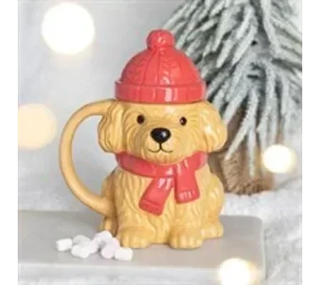 Winter Puppy Lidded Mug