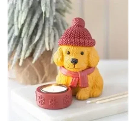 Winter Puppy Tealight Holder