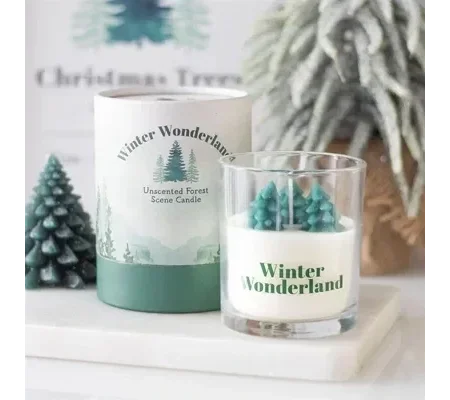 Winter Wonderland Candle with Tree Scene