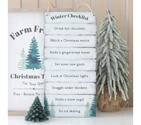 Winter Wonderland Checklist Hanging Sign