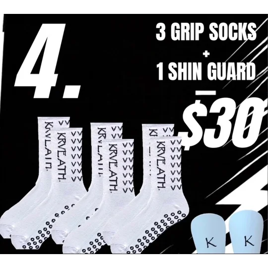 *DEAL* 3 Grip Socks & 1 Shin Guards
