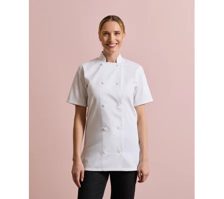 Premier Women's short sleeve chef's jacket