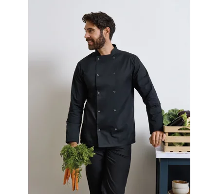 Premier Studded front long sleeve chef's jacket