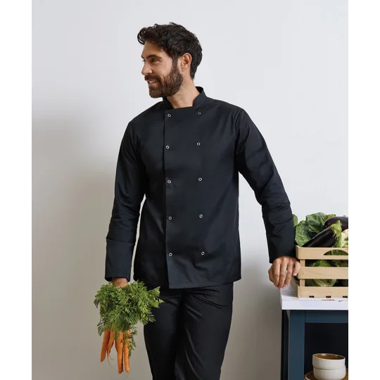 Premier Studded front long sleeve chef's jacket