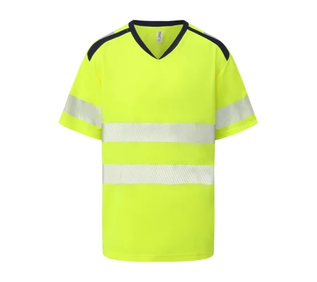 Yoko Hi-vis mandarin collar comfort trim t-shirt (HVJ430)
