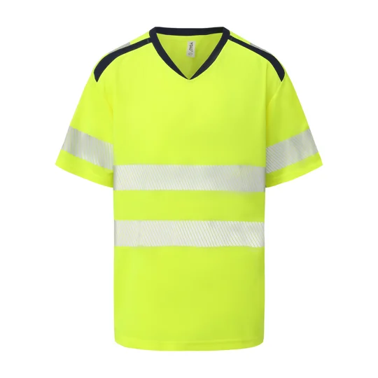 Yoko Hi-vis mandarin collar comfort trim t-shirt (HVJ430)