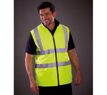 Yoko Hi-vis reversible fleece bodywarmer (HV008F)