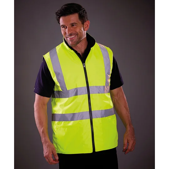Yoko Hi-vis reversible fleece bodywarmer (HV008F)
