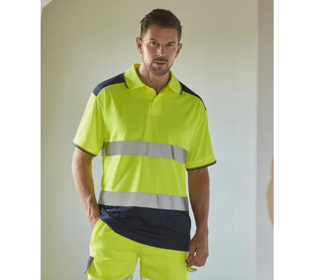 Yoko Hi-vis two-tone polo shirt (HVJ220)