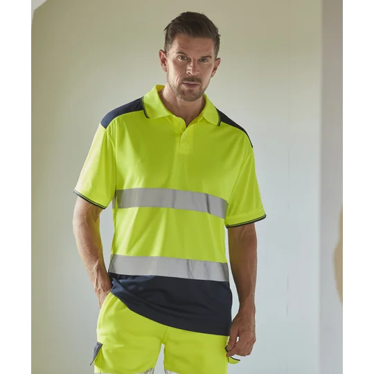 Yoko Hi-vis two-tone polo shirt (HVJ220)