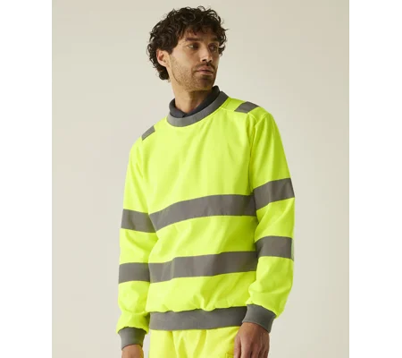 Regatta High Visibility Hi-vis Pro contrast crew neck sweatshirt