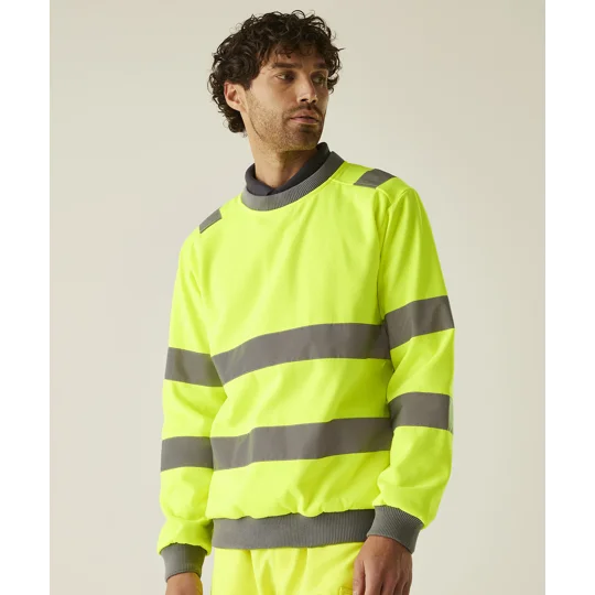 Regatta High Visibility Hi-vis Pro contrast crew neck sweatshirt