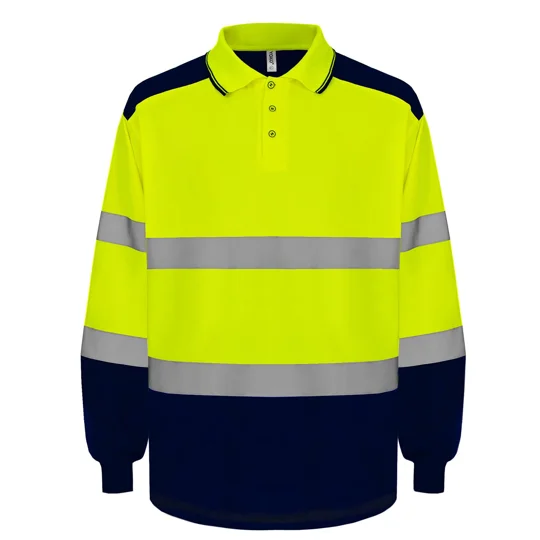Yoko Hi-vis two-tone long sleeve polo (HVJ330)