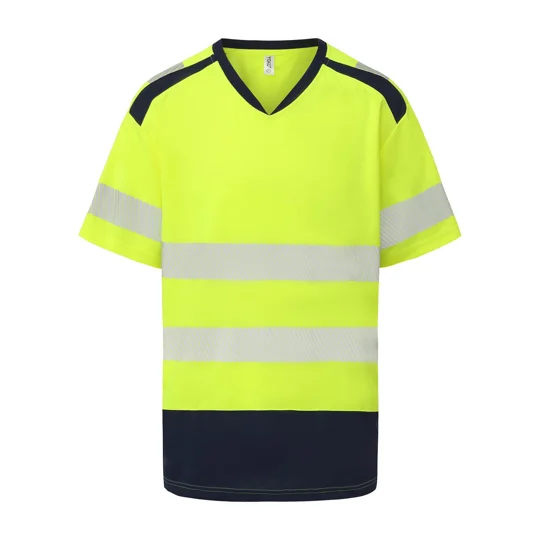 Yoko Hi-vis mandarin collar comfort trim t-shirt (HVJ430)