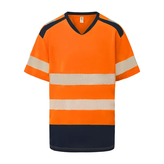 Yoko Hi-vis mandarin collar comfort trim t-shirt (HVJ430)