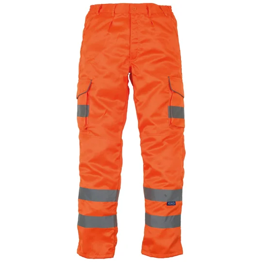 Yoko Hi-vis polycotton cargo trousers with kneepad pockets (HV018T/3M)