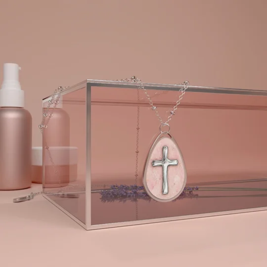 Oval Necklace Cross
