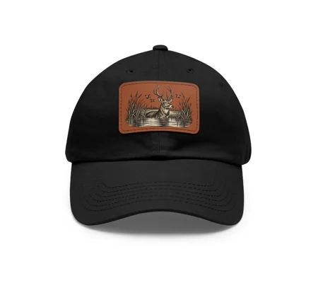 Dad Hat with Leather Patch (Rectangle)