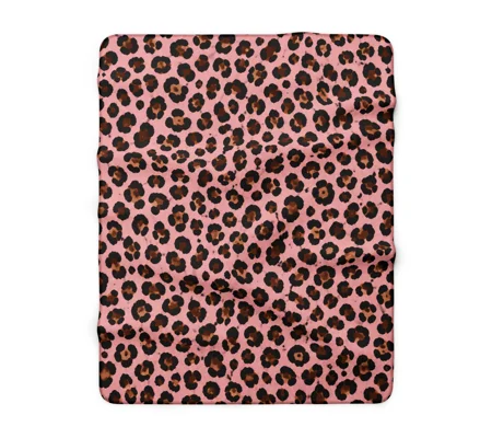 Sherpa Fleece Blanket pink leopard