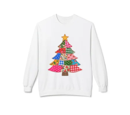 Women’s Fleece Crewneck Sweatshirt many colors, Christmas tree