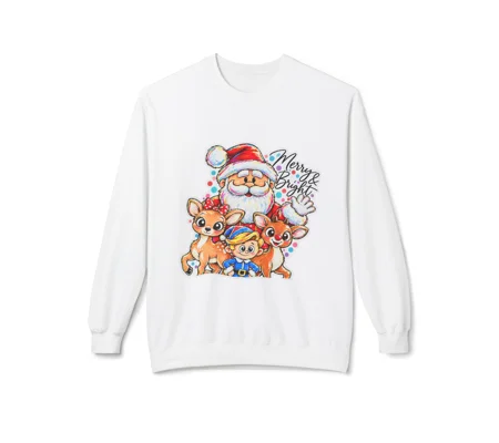 Women’s Fleece Crewneck Sweatshirt Santa