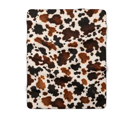 Sherpa Fleece Blanket Cow Print