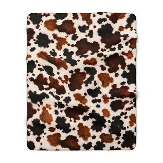 Sherpa Fleece Blanket Cow Print
